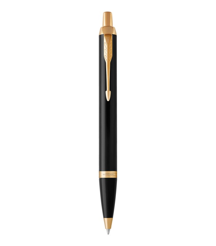 PARKER IM Stylo bille, Noir, recharge bleue pointe moyenne, Coffret 1931666